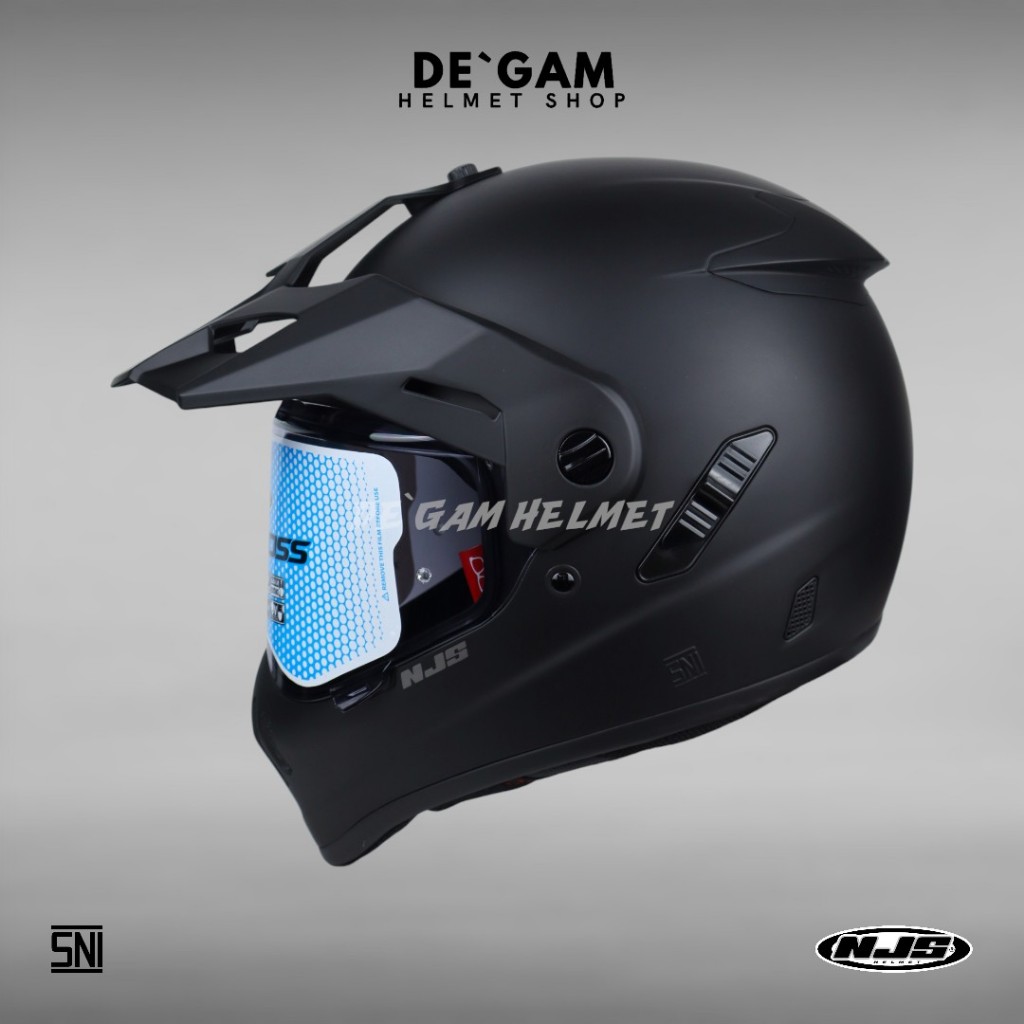 NJS S-Cross Solid - Black Doff - Helm Touring - Helm Full Face