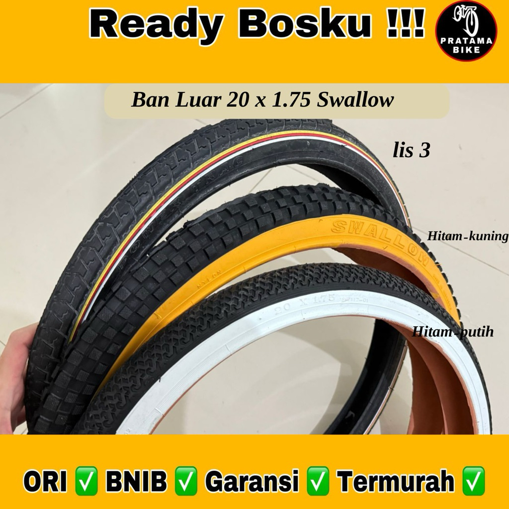 Ban luar BMX MINI 20 x 1.75 SWALLOW 188 ban sepeda 20x175 20x1.75 20 x 175 ban sepeda anak ban seped