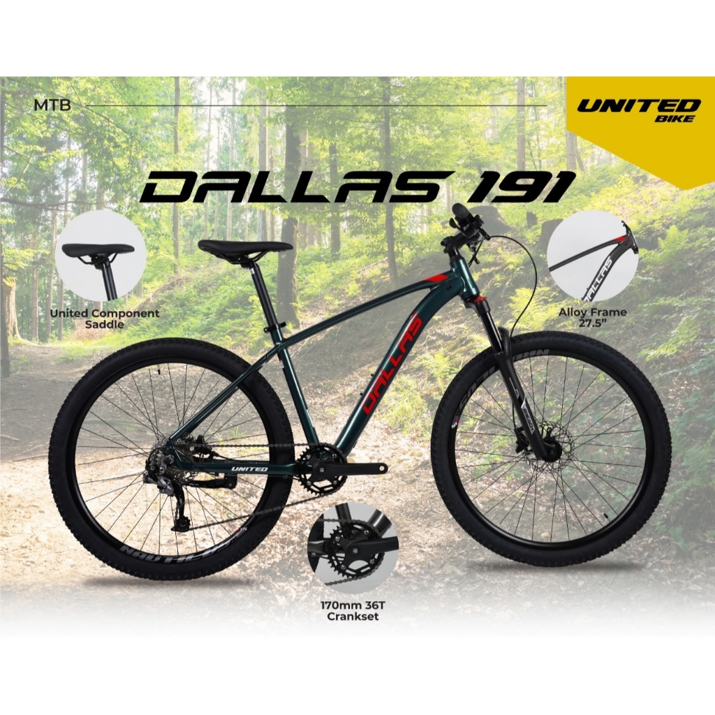 Sepeda Gunung MTB UNITED MONANZA 4.3 / 4.0 4.00 / 4.2 4.20 27.5 Inch Alloy Shimano 24 Speed