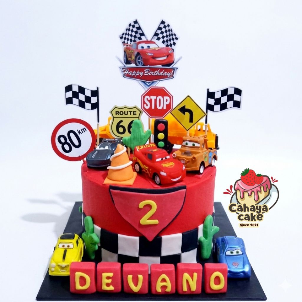 Cars Cake / Kue Ulang Tahun Mobil / McQueen Cake Custom