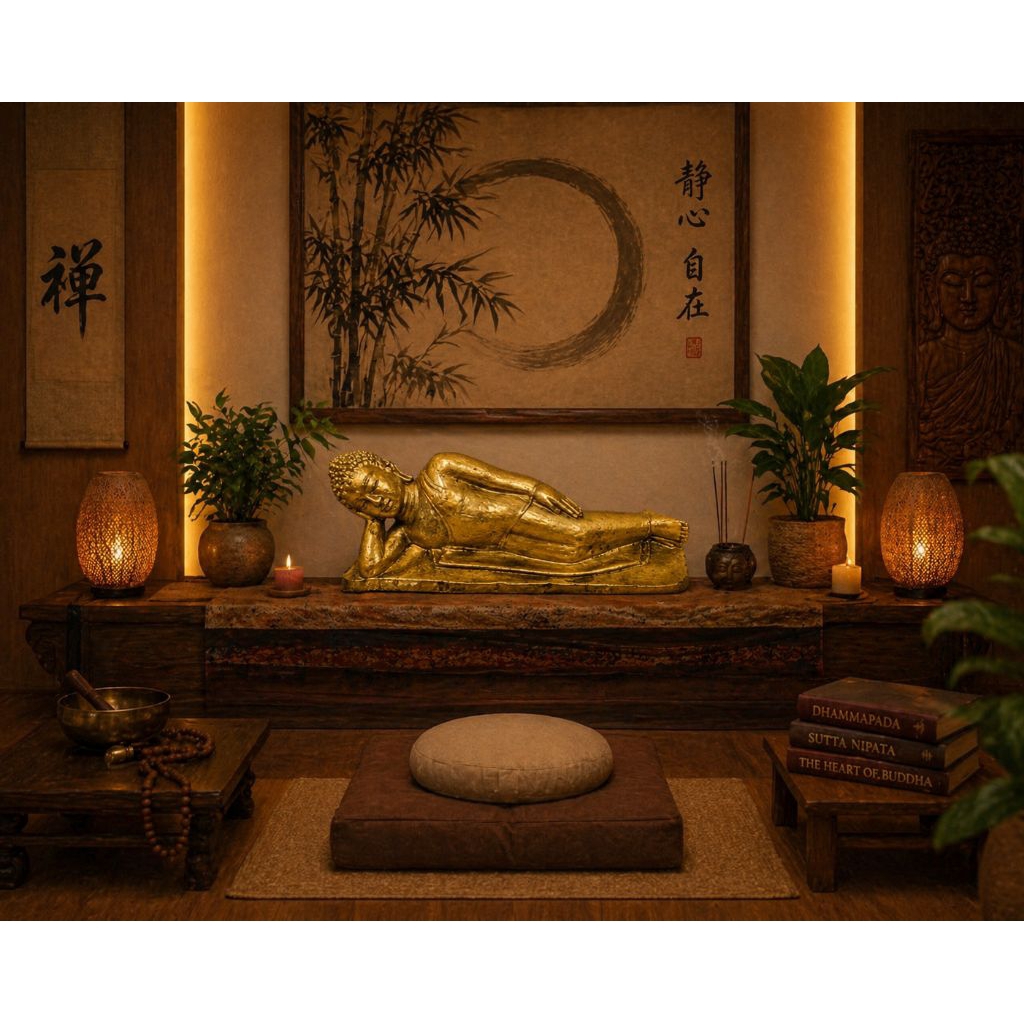 patung Budha tidur.patung Budha berbaring.