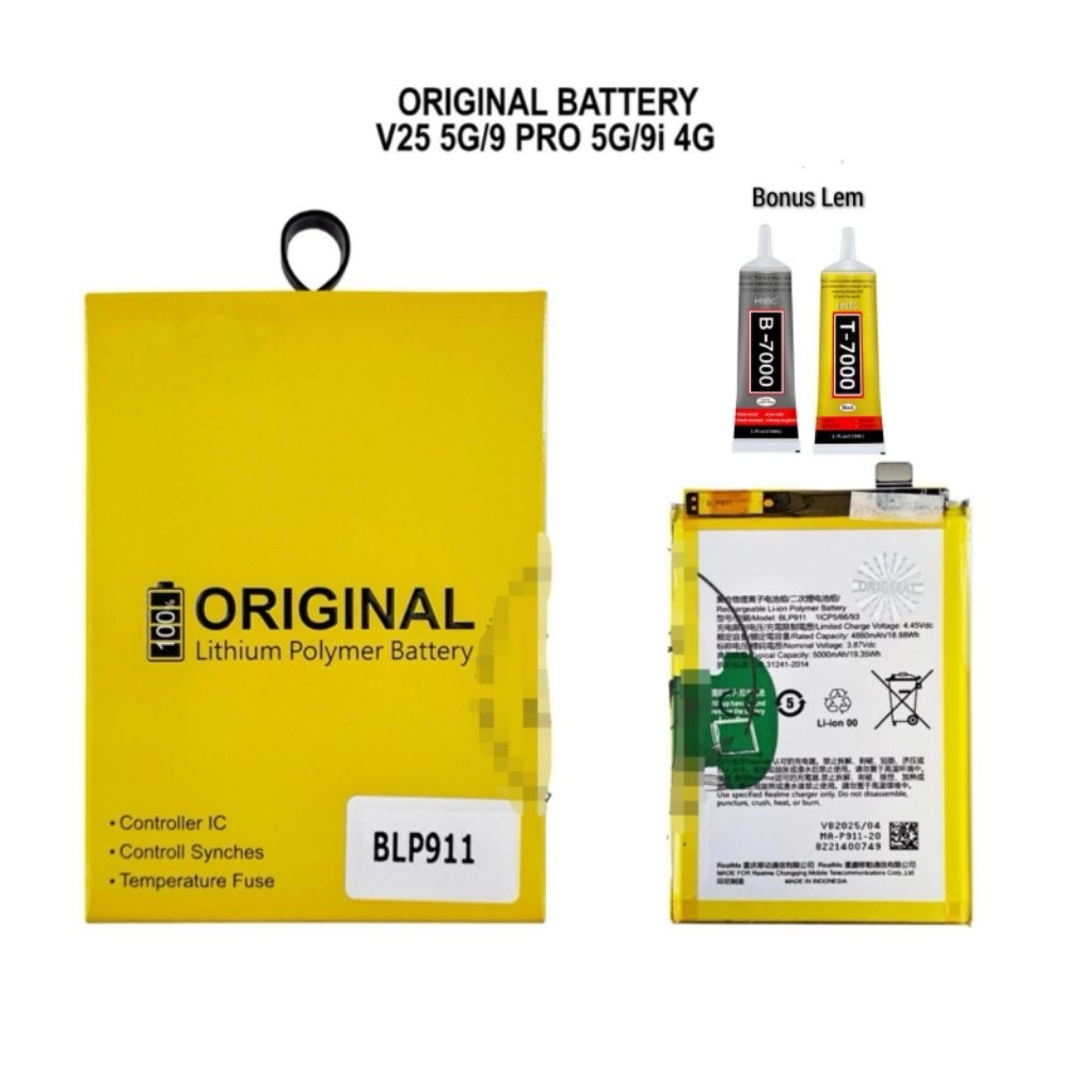 Baterai Battery Realme 9 Pro Realme 9i Realme V25 BLP911 BLP 911 Original 100