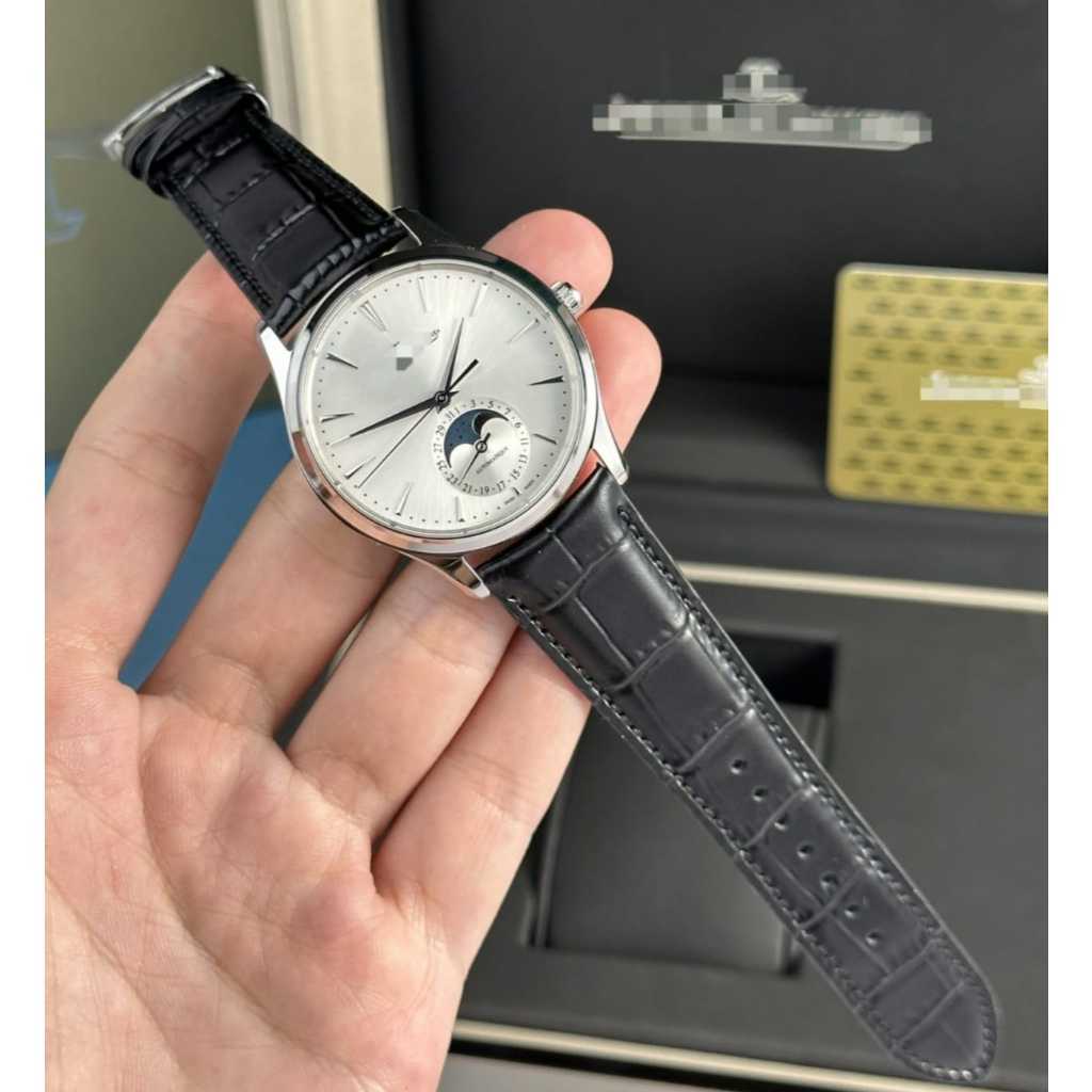 Jam tangan pria model bulat sw ZF JLC UltraThin Monphase automatic 39MM White dial