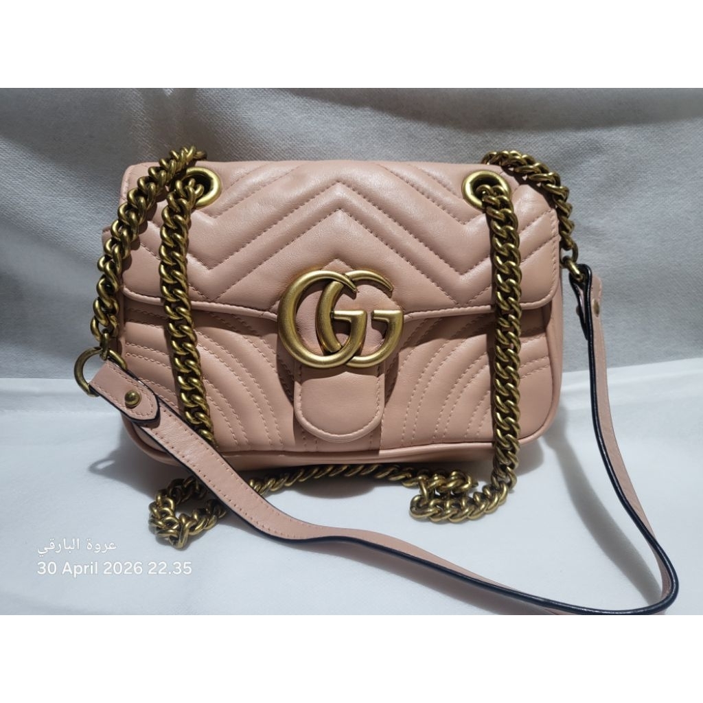 Guccong GG Marmont warna pink beige