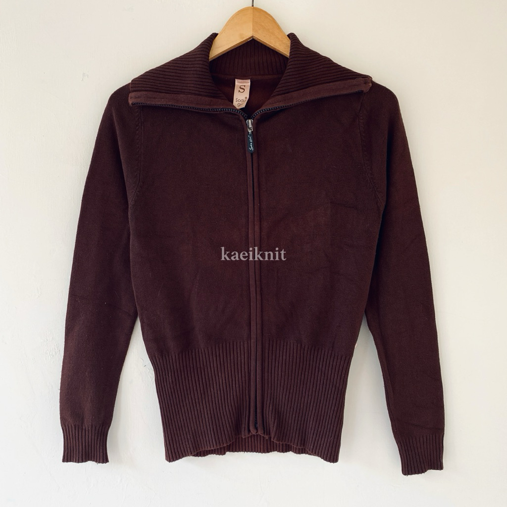 Dark Brown Knit Sweater Rajut (minus) Soda Girl