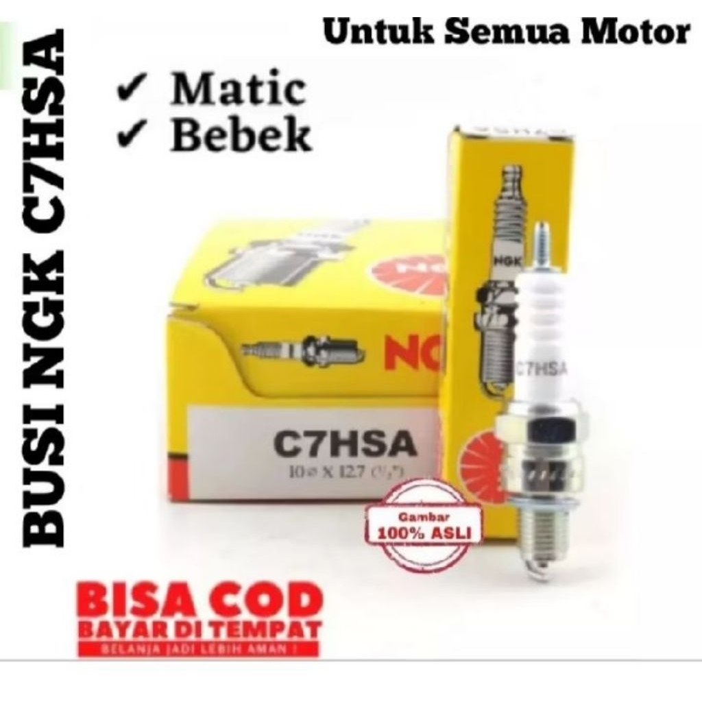 GROSIR BUSI 1 PACK ISI 10 PCS BUSI NGK C7HS UNTUK SEMUA MOTOR MATIC DAN MOTOR BEBEK