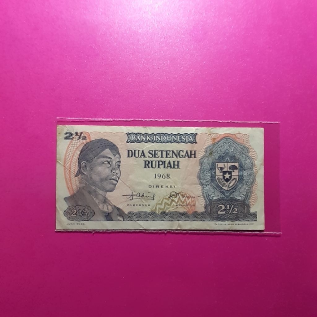 uang kuno 2.5 rupiah sudirman 1968