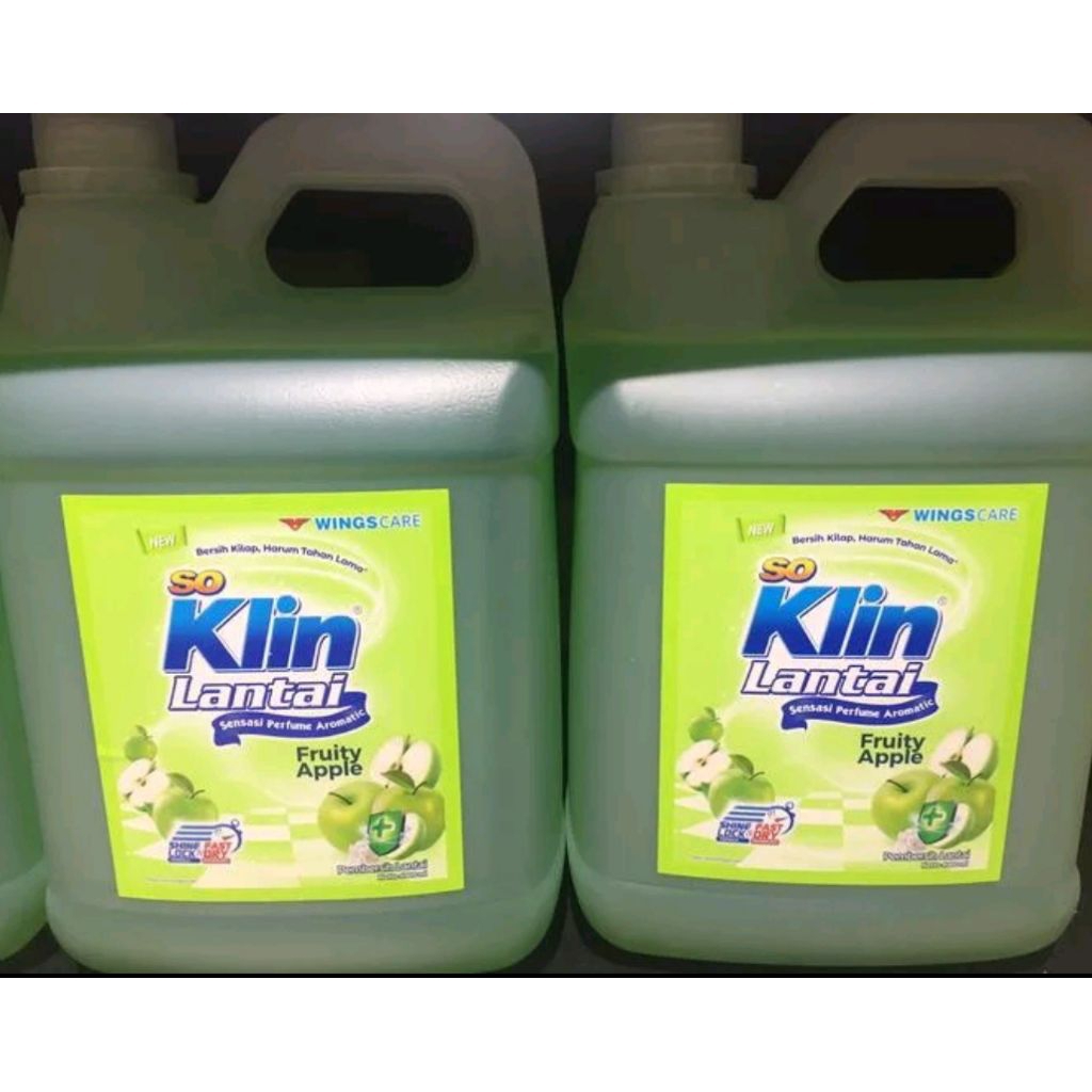 Soklin Pembersih Lantai 4 Liter - Aroma Apel, Anti Kuman, Cepat Kering