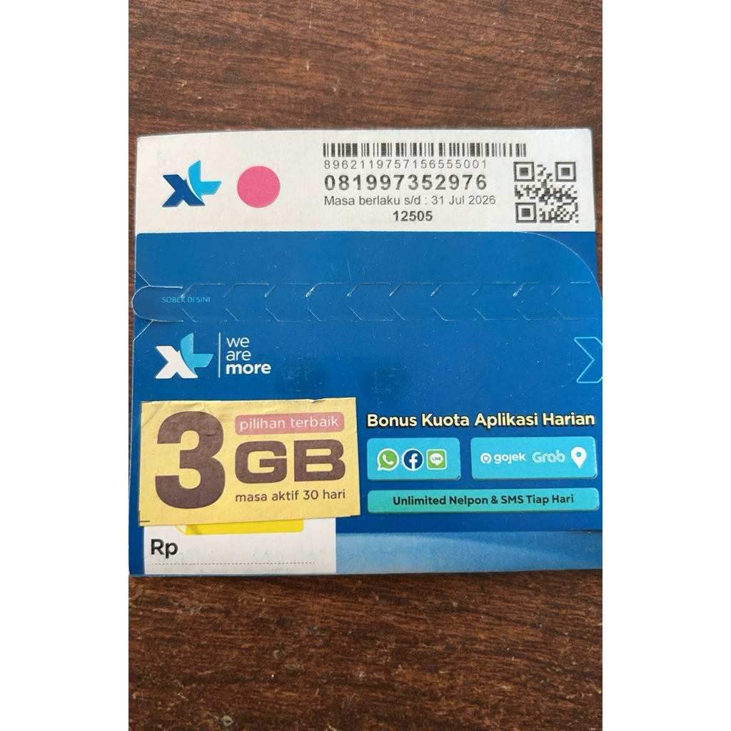 Kartu Perdana XL 3GB 30 Hari - XL HOME: SEGEL, Kuota Besar, Masa Aktif Panjang, Mudah diaktifkan