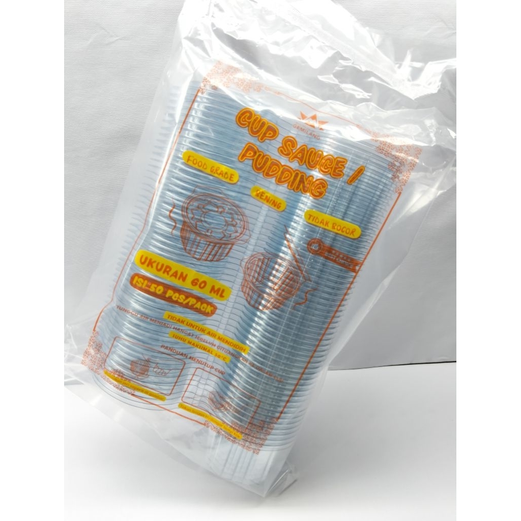 TEMPAT SAUCE CUP PUDING/MMPG 60 ML (Hrg 1BKS)