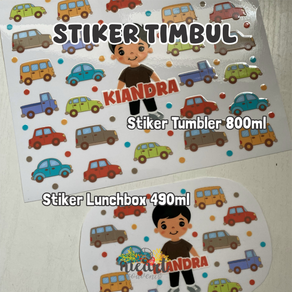 Stiker untuk Tumbler dan Lunchbox Custom Karakter Estetik Souvenir Hampers Ulang Tahun