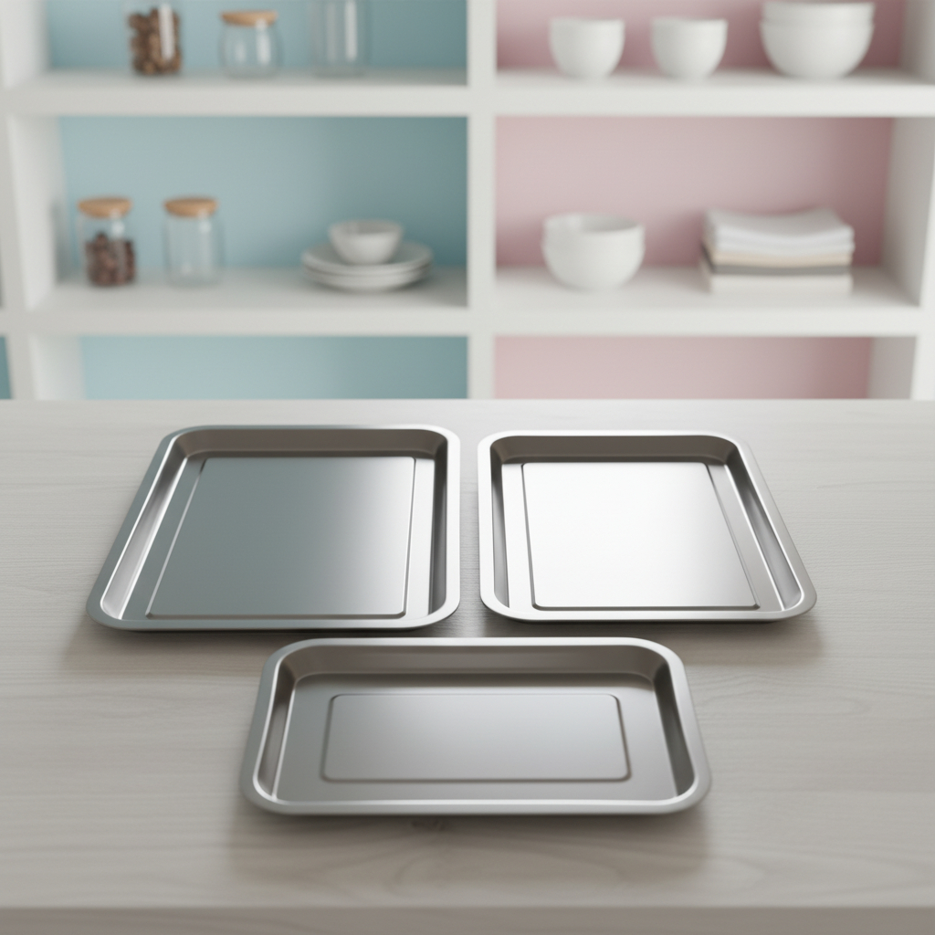 Nampan Stainless Steel Ceper Persegi - Baking Tray Serbaguna Makanan Prasmanan