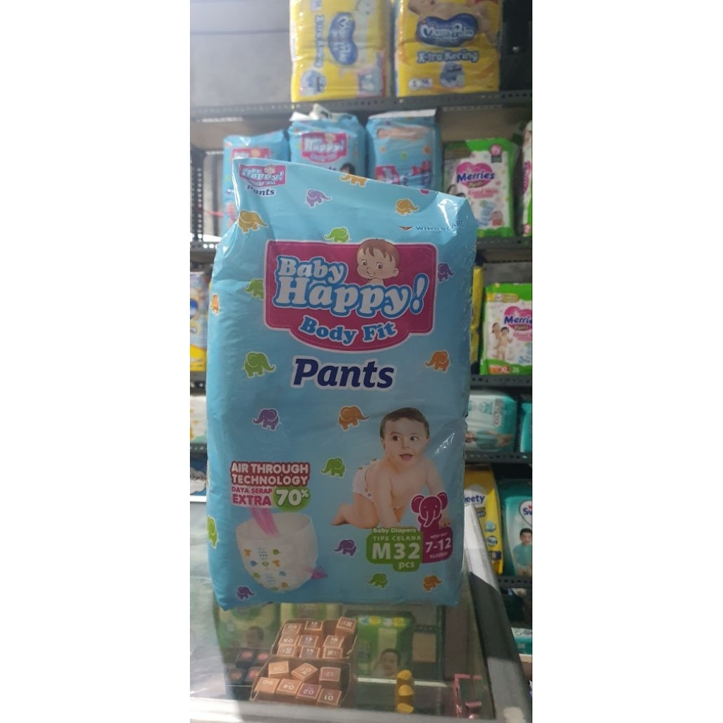 pampers baby happy M32 ukuran M isi 32