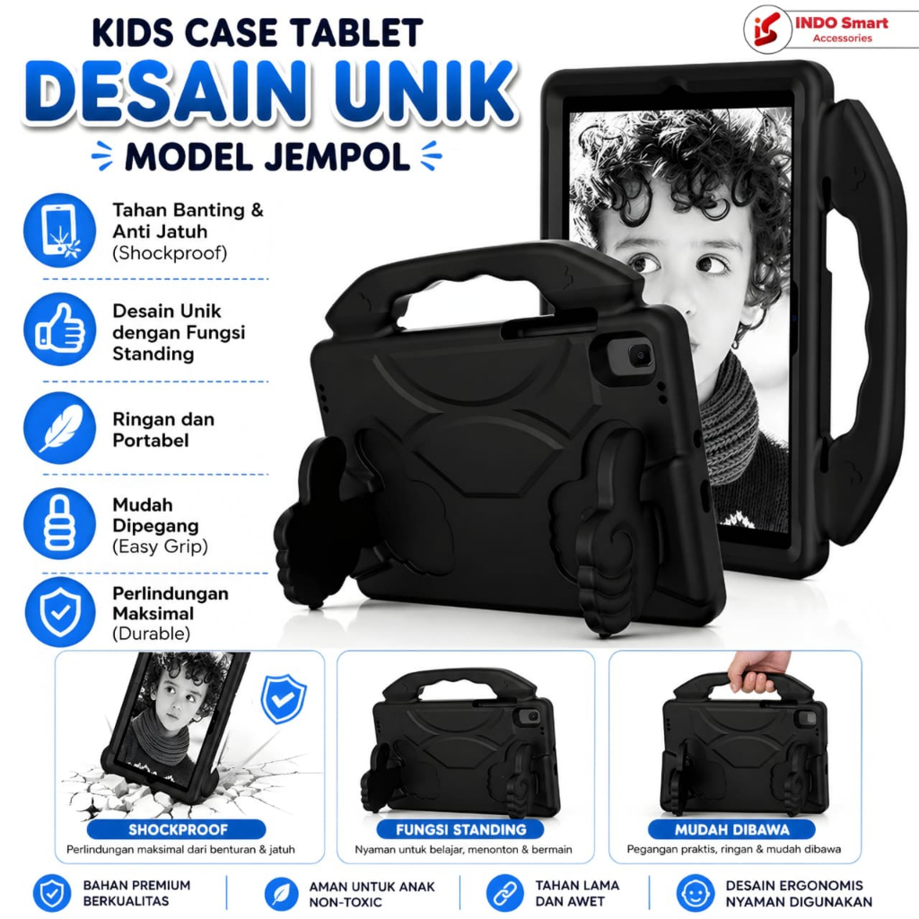Case Samsung Tab A8 / Samsung Tab A8 / X205 T295 Case Thumb Standing Casing Jempol Untuk Anak