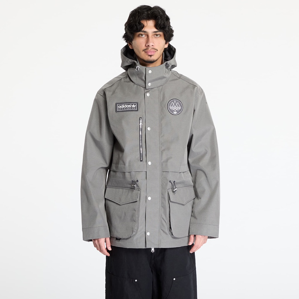 ADS JE6074 SPZL F.C Anorak Hooded Jacket In Grey