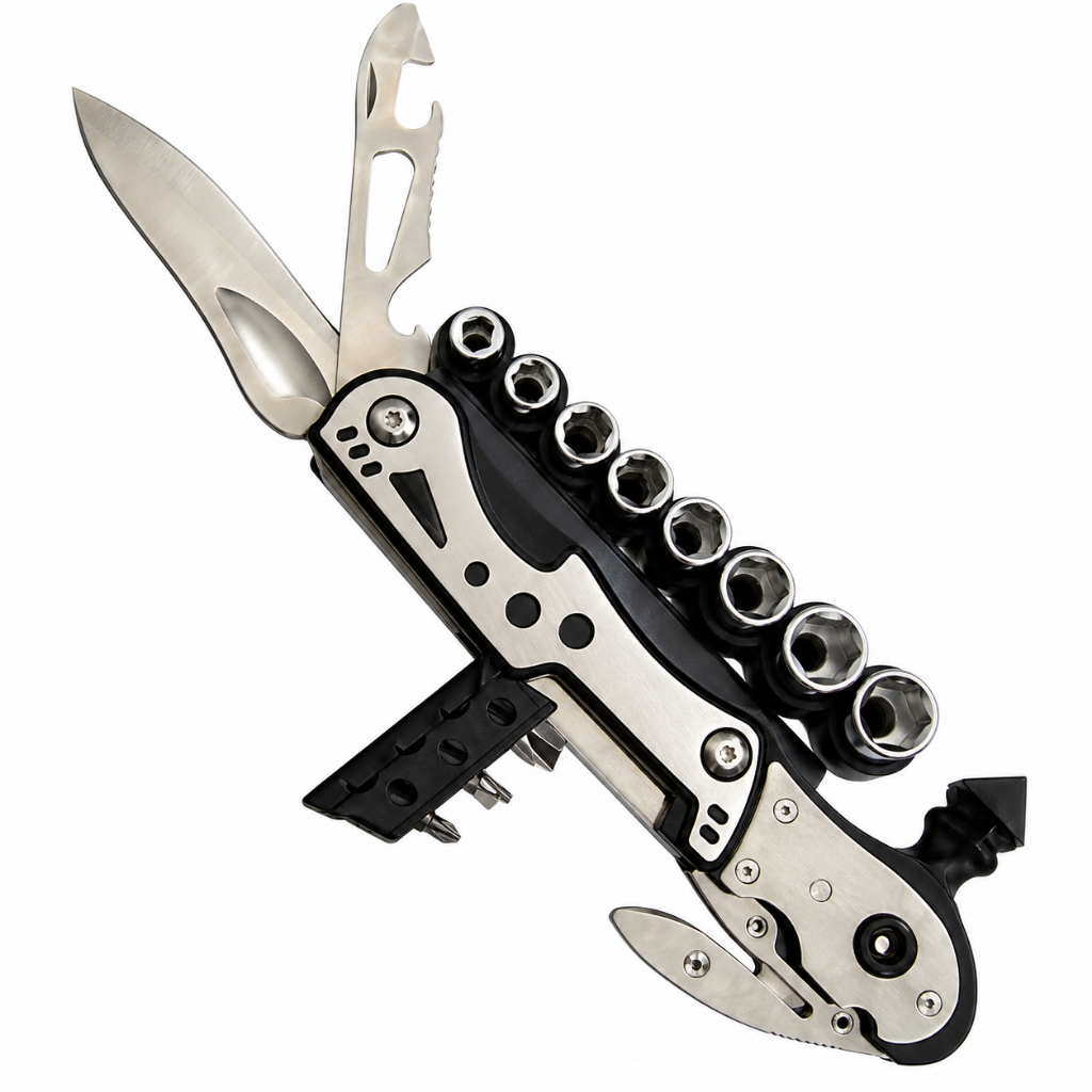 Traveler Multitool MS005 Folding Multi Tool Pisau Lipat Outdoor Camping EDC Tool Set Obeng Kunci Rin