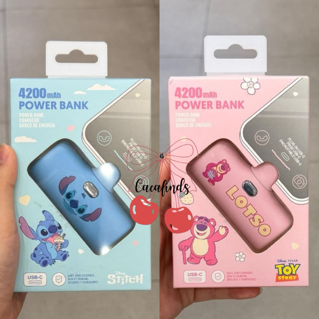 Miniso x Disney ‼️ Powerbank Plug In 4500mAh Disney Collection (Stitch / Lotso Strawberry)