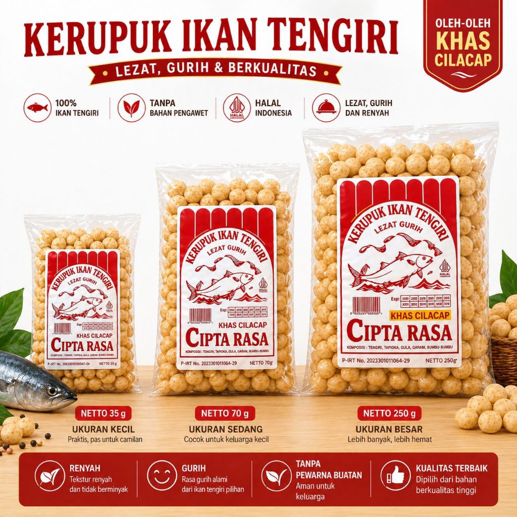 Kerupuk ikan tengiri has cilacap