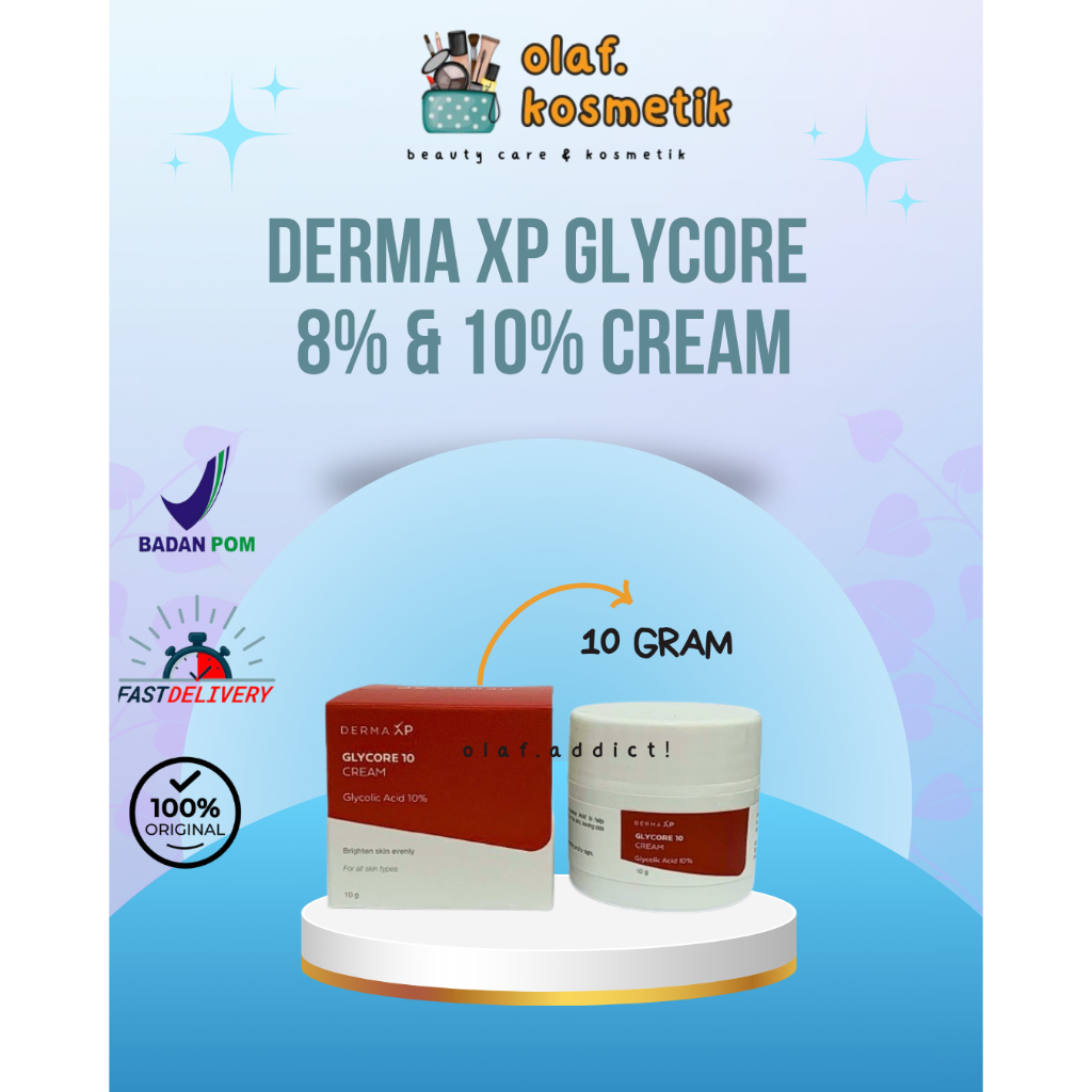 [OLAF] GLYCORE 8% DAN 10% (CREAM @10GR) - MENCERAHKAN DAN MENGHILANGKAN BEKAS JERAWAT