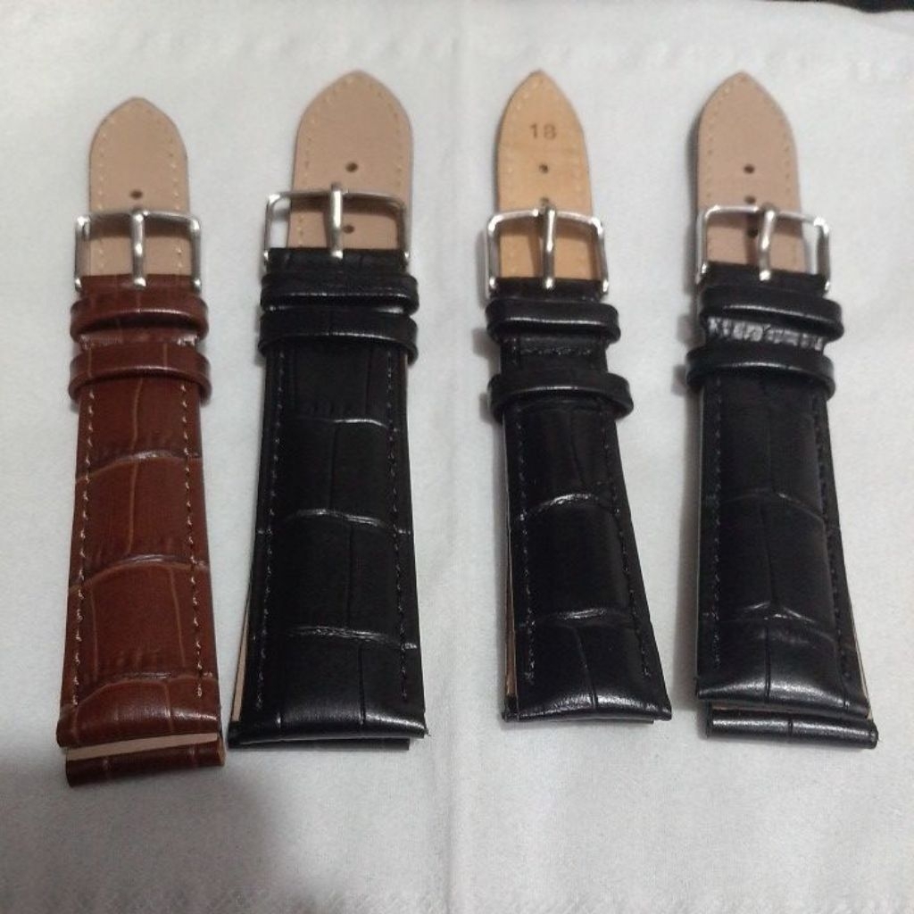 Strap jam tangan kulit tipis Alexander Christie tali jam kulit logo ac