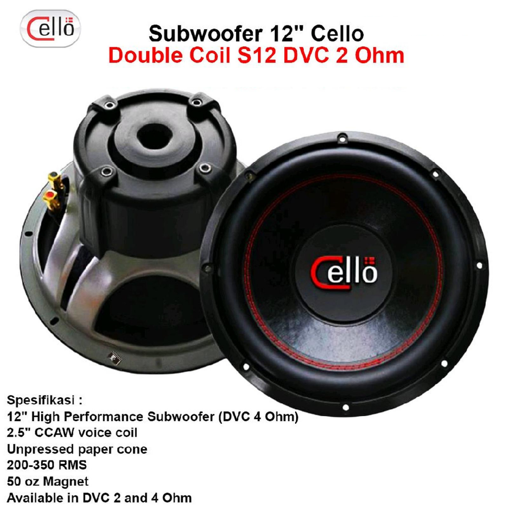 Speaker Subwoofer CELLO S12 12 Inch Double Magnet / Speaker Cello S 12 Subwoofer Cello 12"