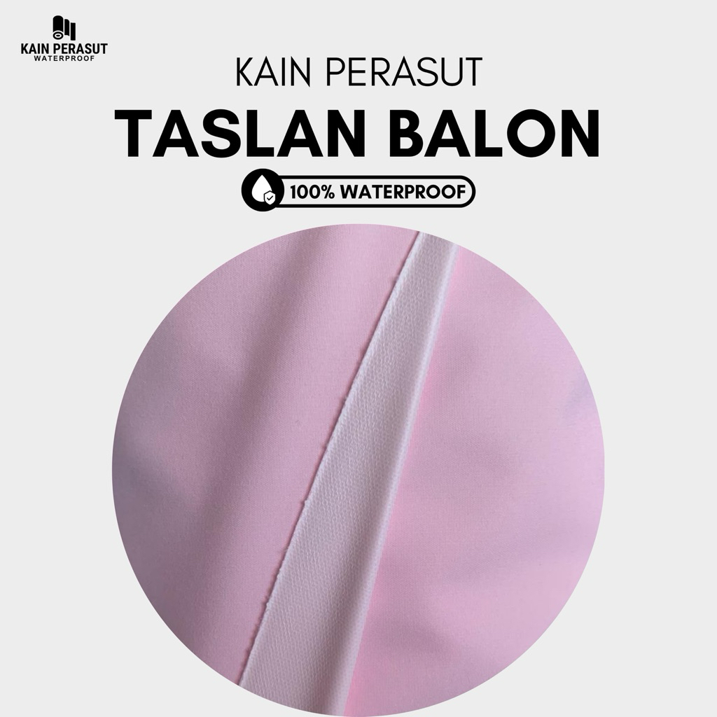 Kain Taslan Balon Waterproof Pink