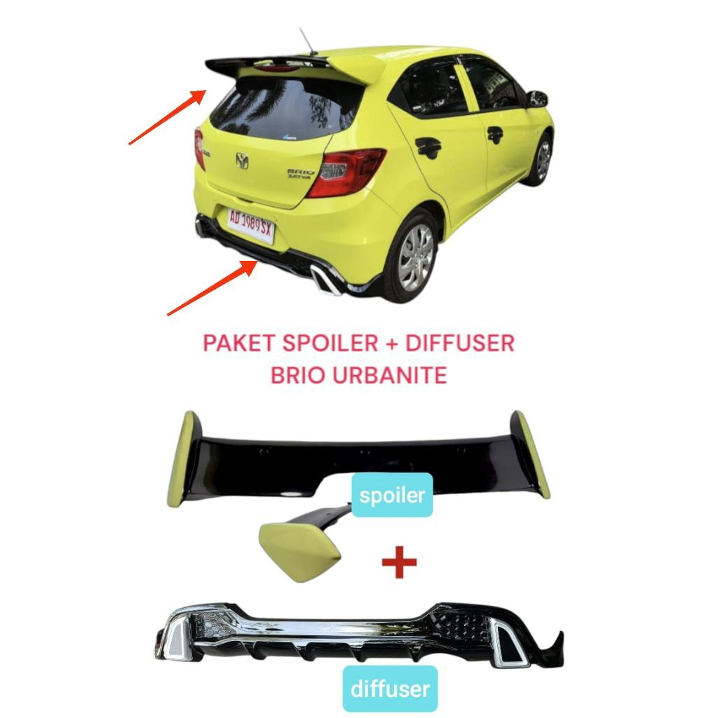 Paket Spoiler + Diffuser Brio Urbanite - Spoiler Brio Urbanite Diffuser Brio Urbanite