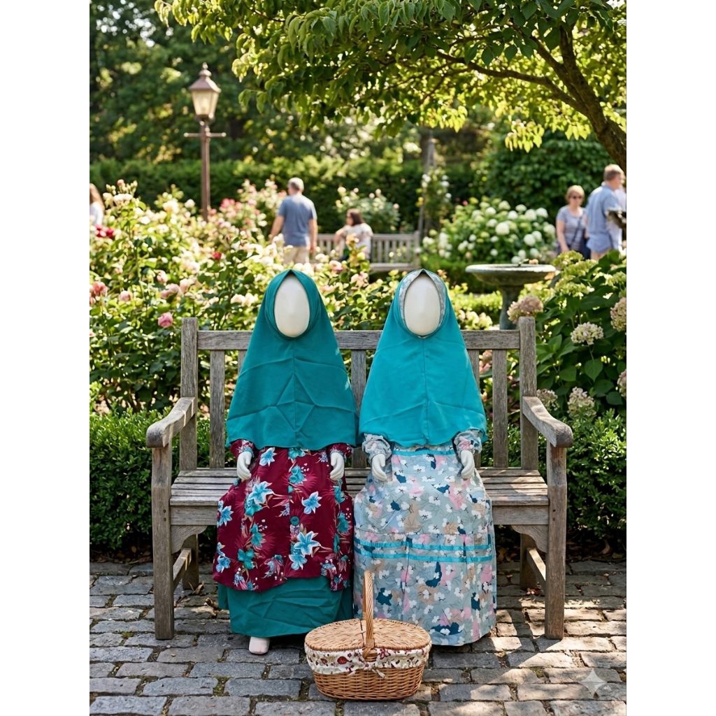 gamis anak set hijab bahan wolfis
