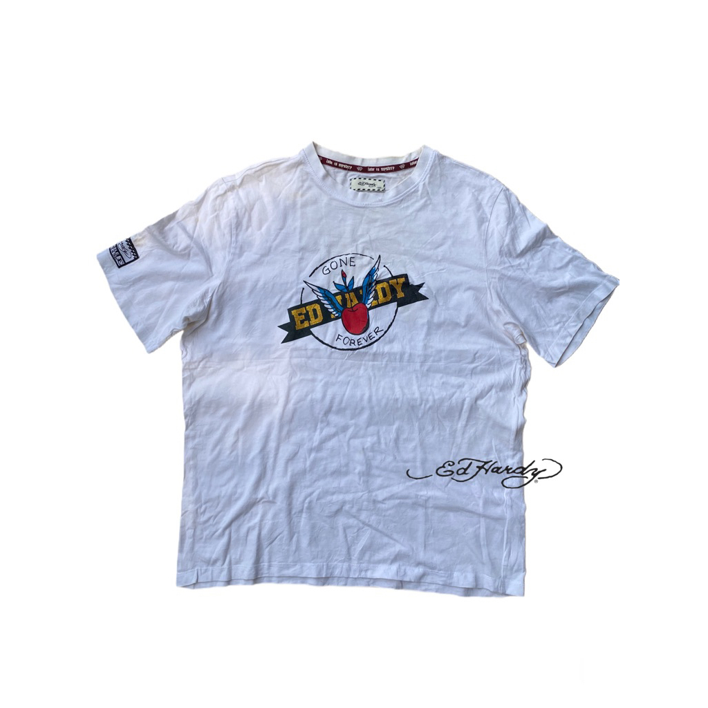 ed hardy oversize white t-shirt