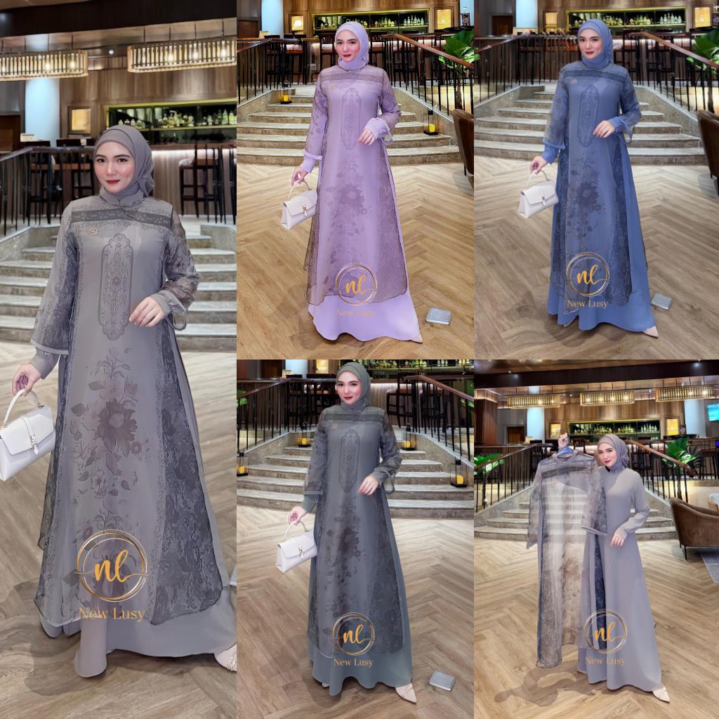 VIDLONELA VDU NEW LUSY M-XL DRESS GAMIS MODE TERBARU BEST SELLER DAN REAL ORIGINAL
