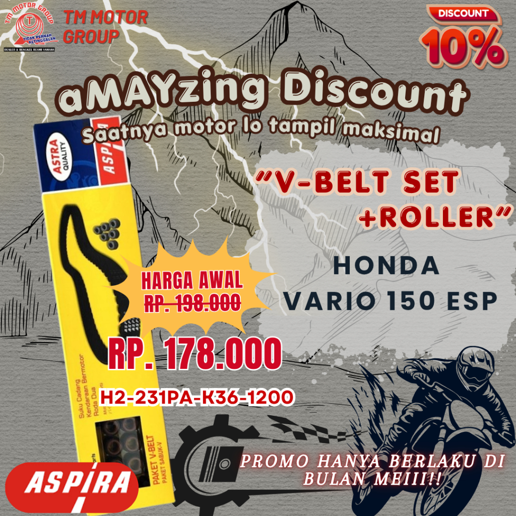 V-BELT SET HONDA VARIO 150 ESP ORIGINAL ASPIRA