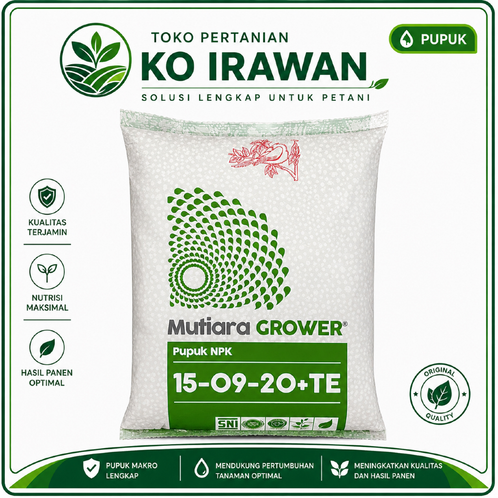 NPK Grower Meroke 15-09-20+TE 1 KG - Kemasan Pabrik | Pupuk Pembuahan Hasil Maksimal | 100% Original
