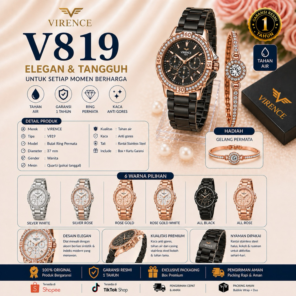 jam tangan virence rantai