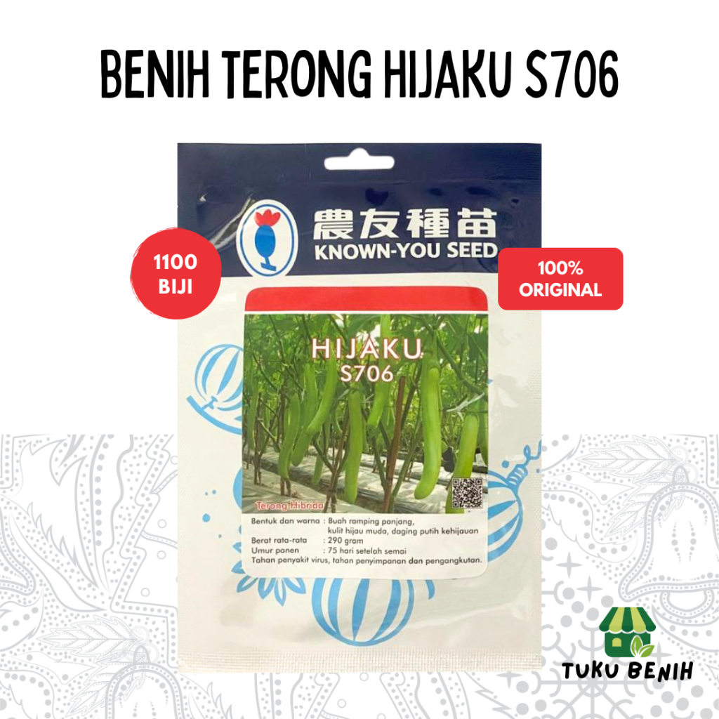 Benih Terong Hijaku S706 1100 Biji - Known You Seed