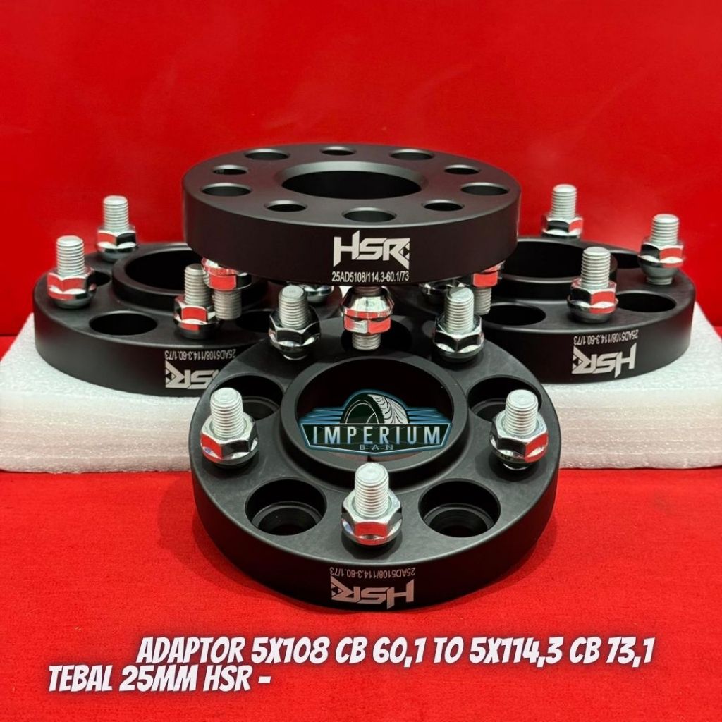 ADAPTOR SPACER VELG MOBIL PCD 5X108 CB 60,1 KE PCD 5X114,3 CB 73,1 TEBAL 25mm HSR -