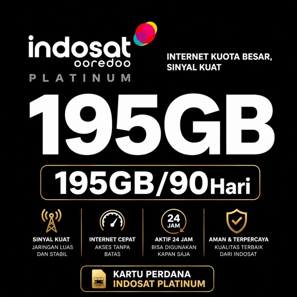 Perdana Indosat Platinum 195GB untuk 90 Hari