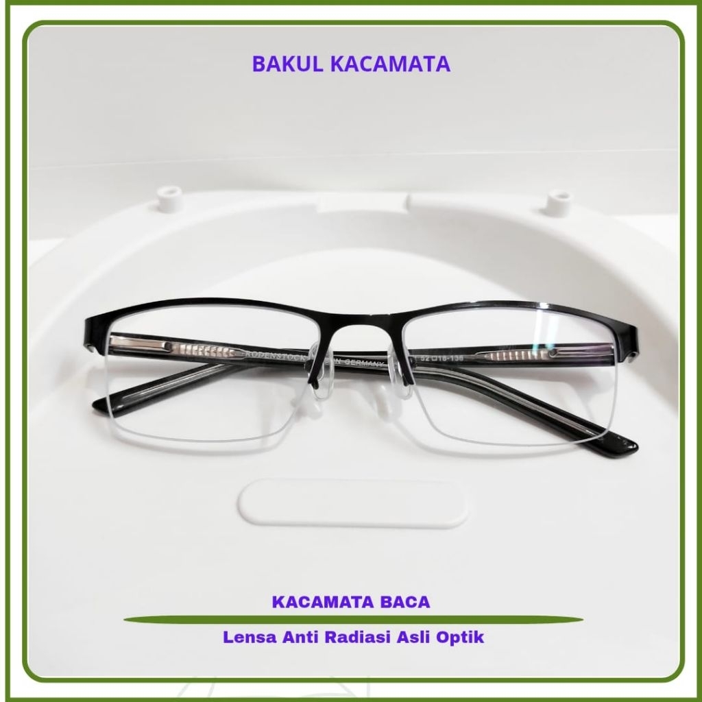 Kacamata Baca Kacamata Plus Lensa Anti Radiasi Frame Metal Optik