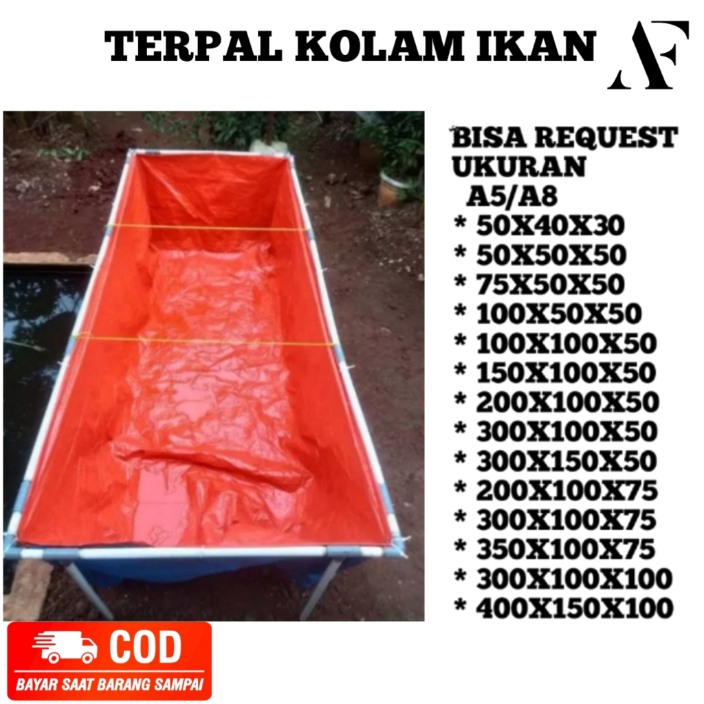 Terpal Kolam Ikan / Terpal Kolam Ikan TYPE A5 Ukuran (200×100×50)