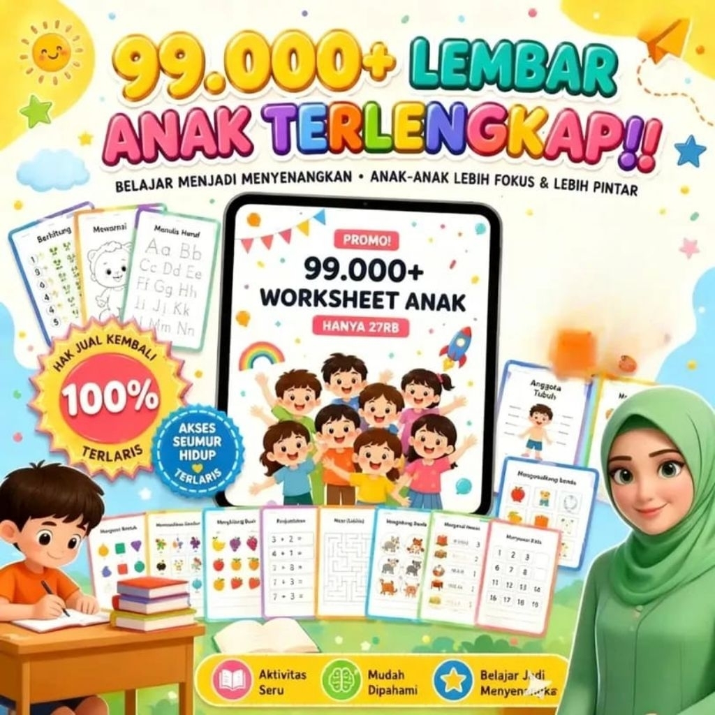99.000+ Worksheet Anak (Usia 2–12 Tahun)