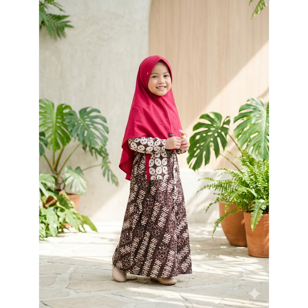 Set Gamis Anak Dannis Size 5 Diskon 50%