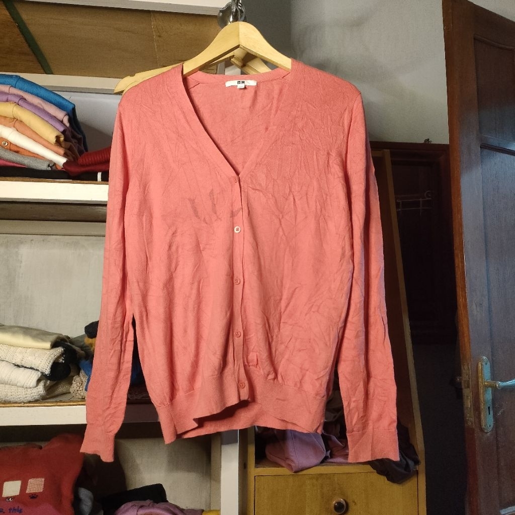 Cardigan Uniqlo Pink Guava