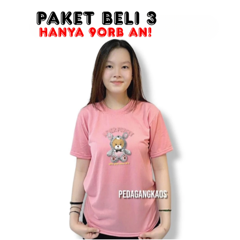 100rb Dapat 3 Pcs Kaos Wanita Motif Never Forget Lengan Pendek Bahan Babyterry Cocok Untuk Santai