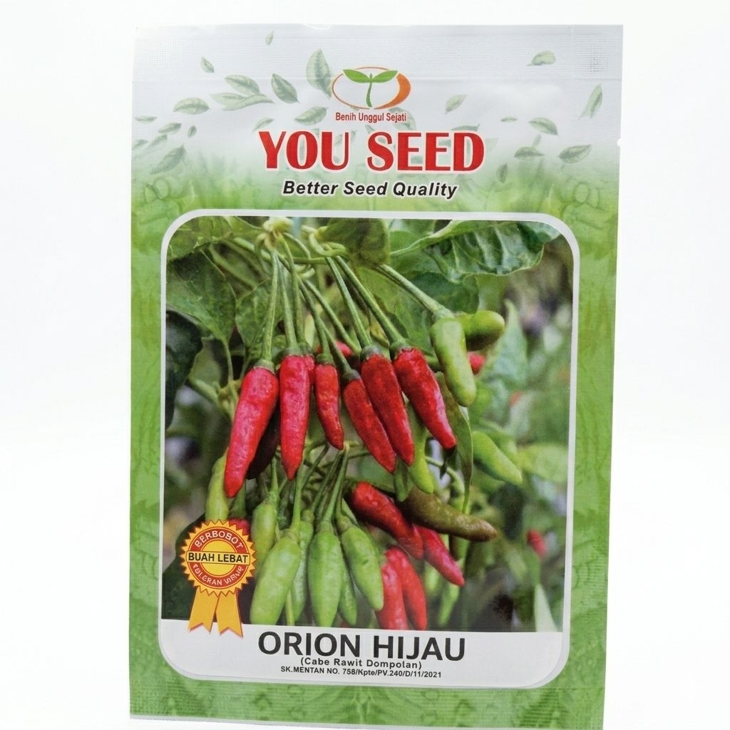Benih SP Cabe Rawit ORION HIJAU isi 500 Biji Bibit You Seed Small Pouch