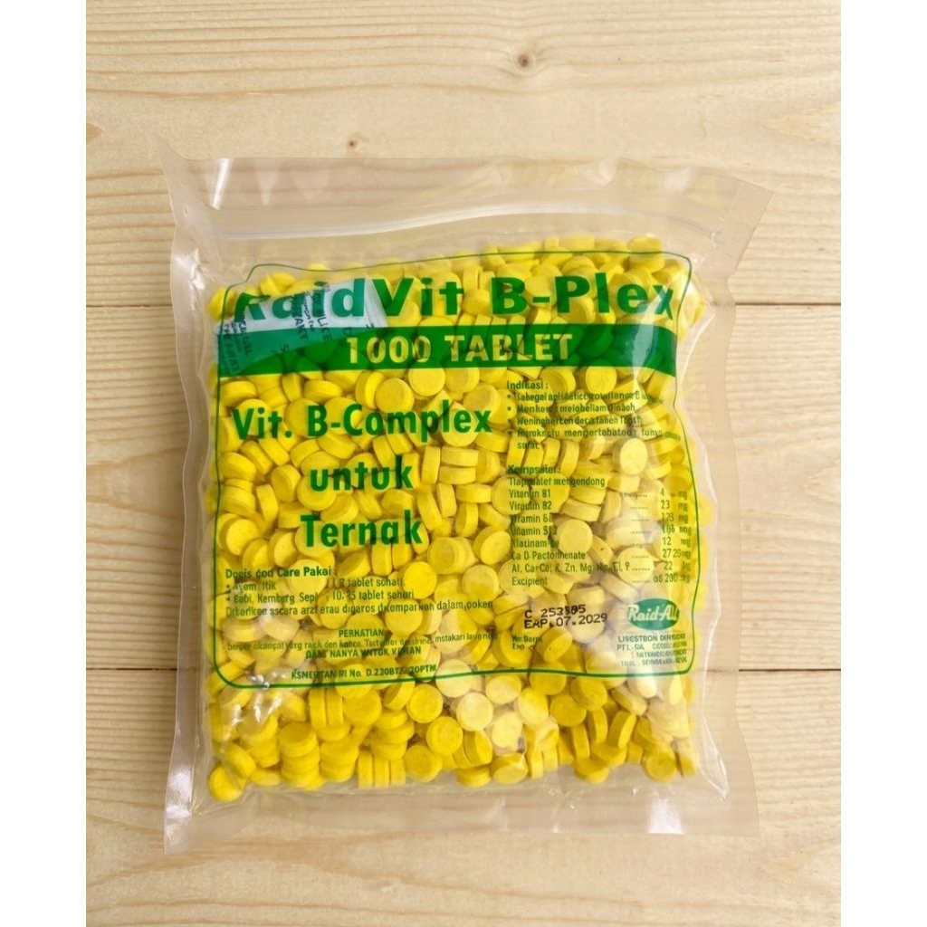RaidVit B-Plex Vit B - Complex 1000 Tablet - Vitamin B-Complex Untuk Hewan Ternak