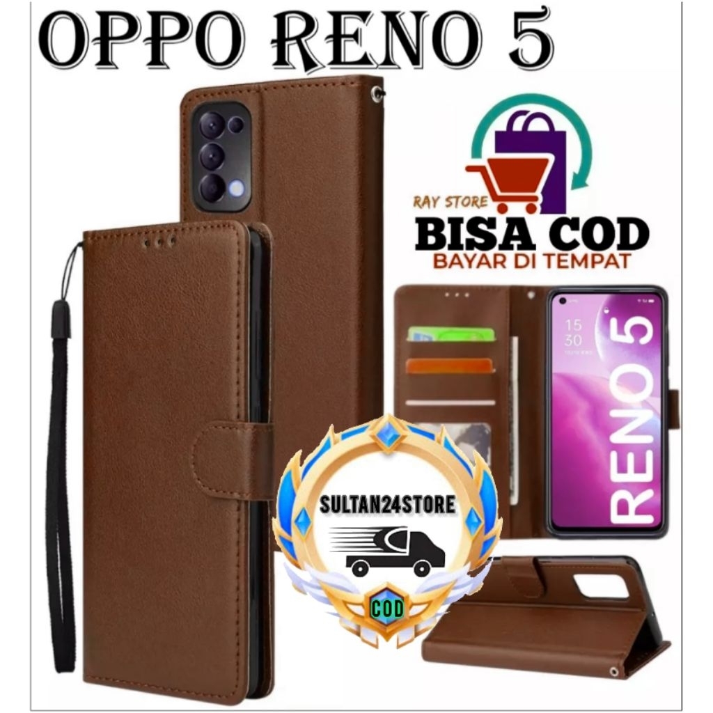 Case Dompet Case Leather Flip For OPPO RENO 5