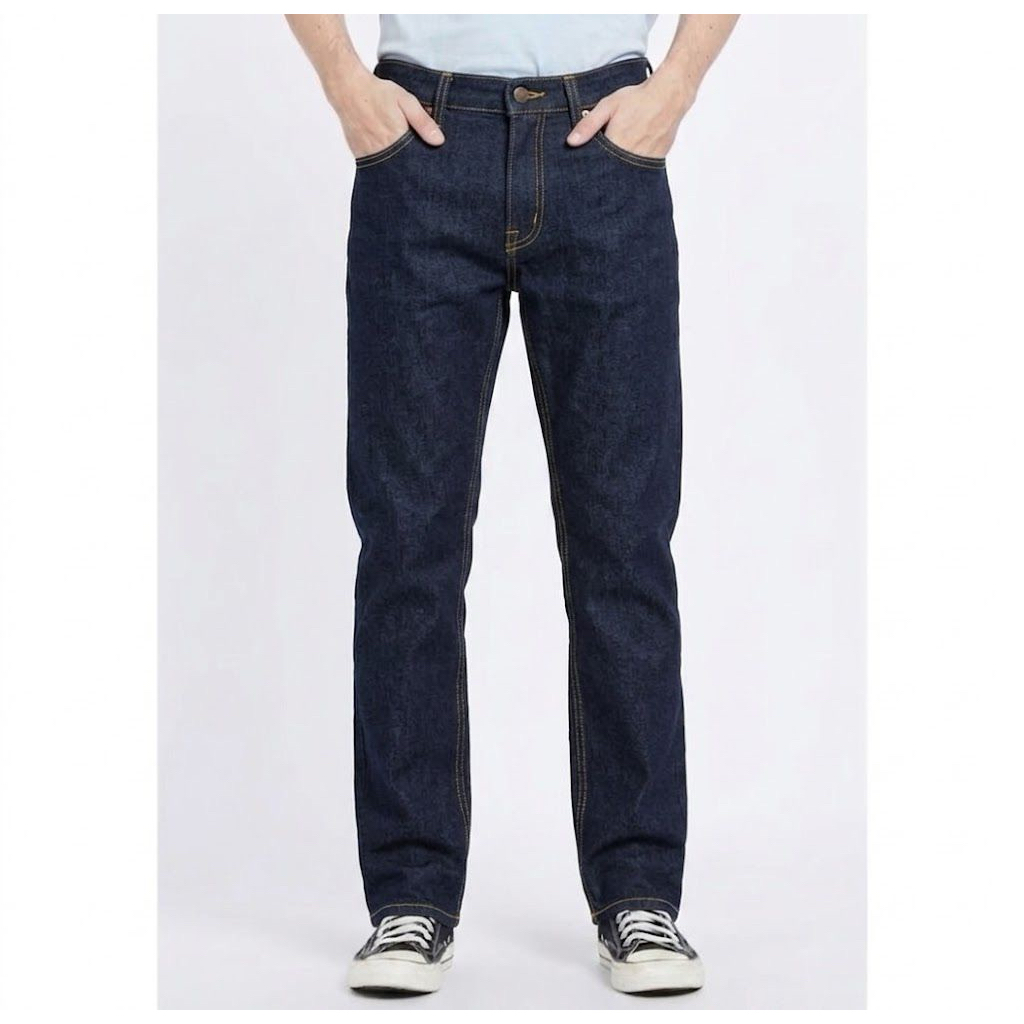 RADIShoop Celana jeans pria standar Reguler (non-strech) WRANGLE'R PRIA Denim Panjang Hitam Distro D