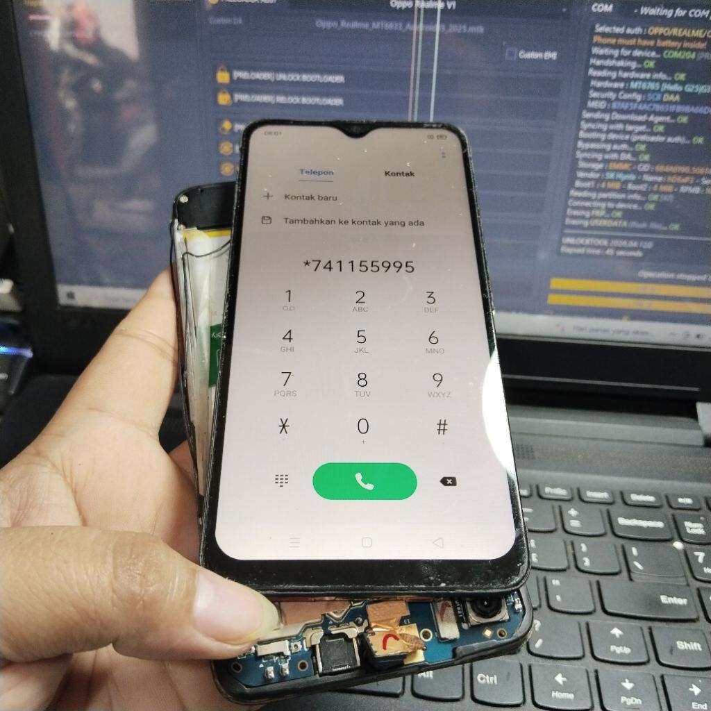 LCD ORI COPOTAN REALME 3 NORMAL TESTED BONUS FRAME SET