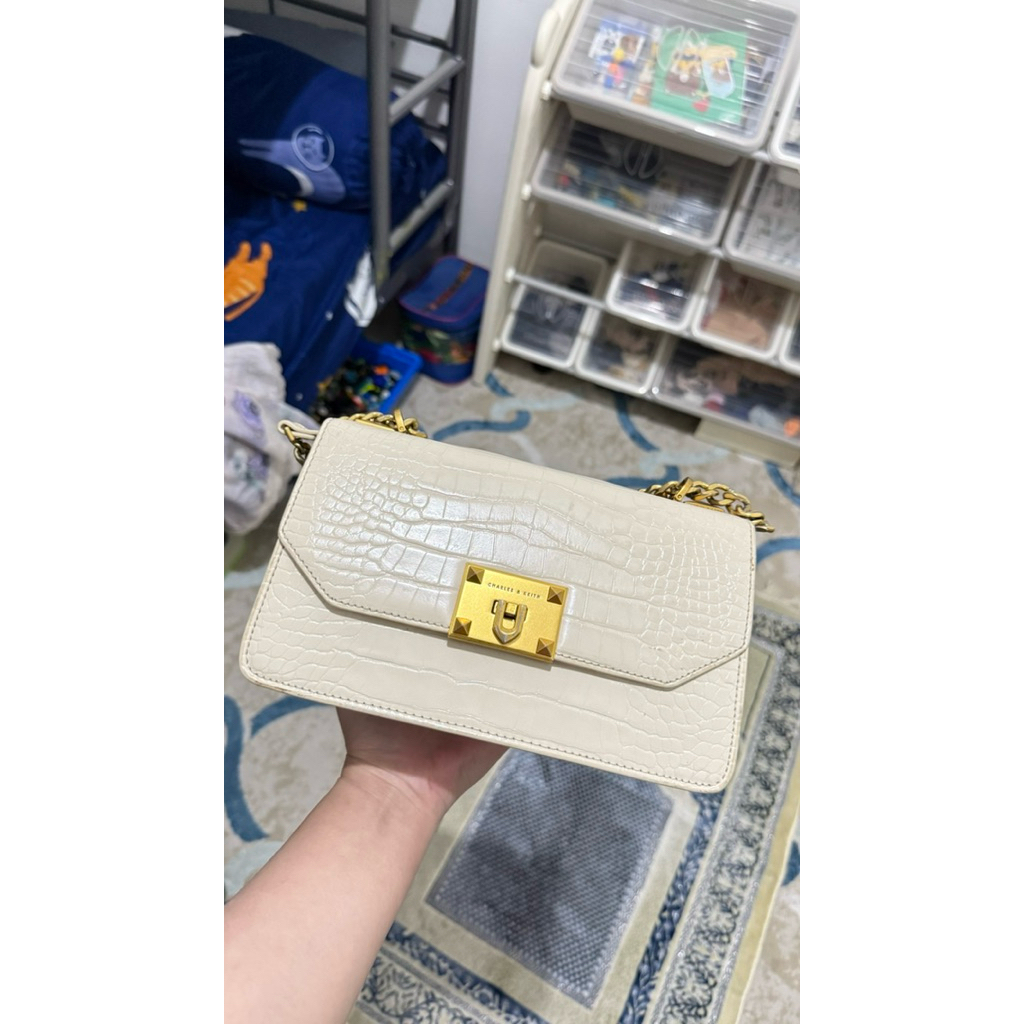 Charles and Keith Sling Bag in White