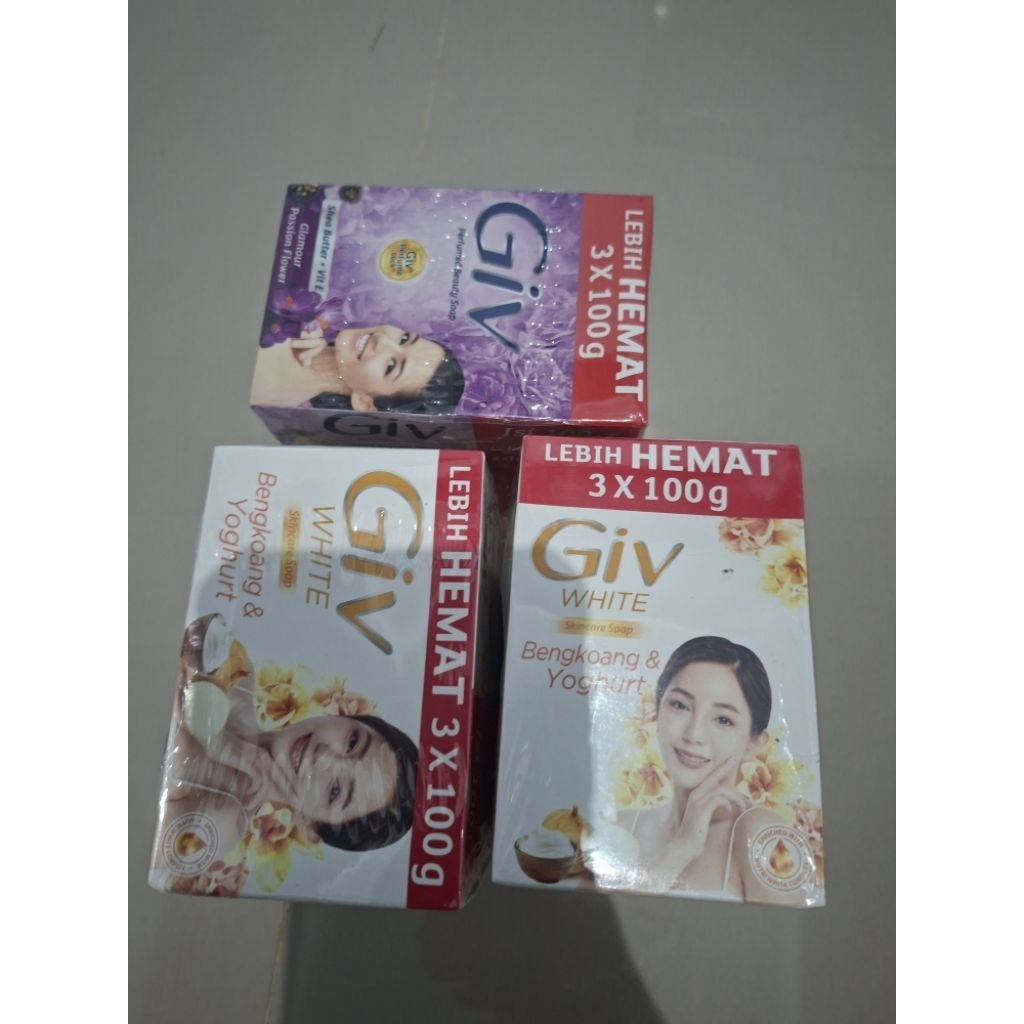 giv sabun batang kemasan besar 100 gram2 varian ungu 3 pcs glamour fashion flower &3 pcsbengkoang&yo