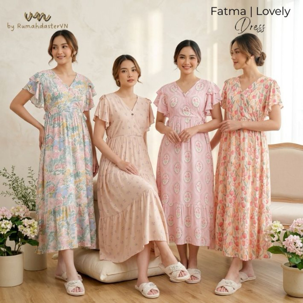 RumahdasterVN - Fatma Dress | Lovely Dress | Homedress Homewear Kekinian Daster Premium Busui Rok Pa